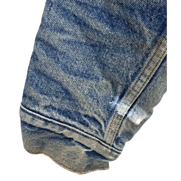 Levis Trucker Jacket Mens 40 Vintage Distressed Blanket Lined Blue Jean Denim Bu - Picture 7 of 16